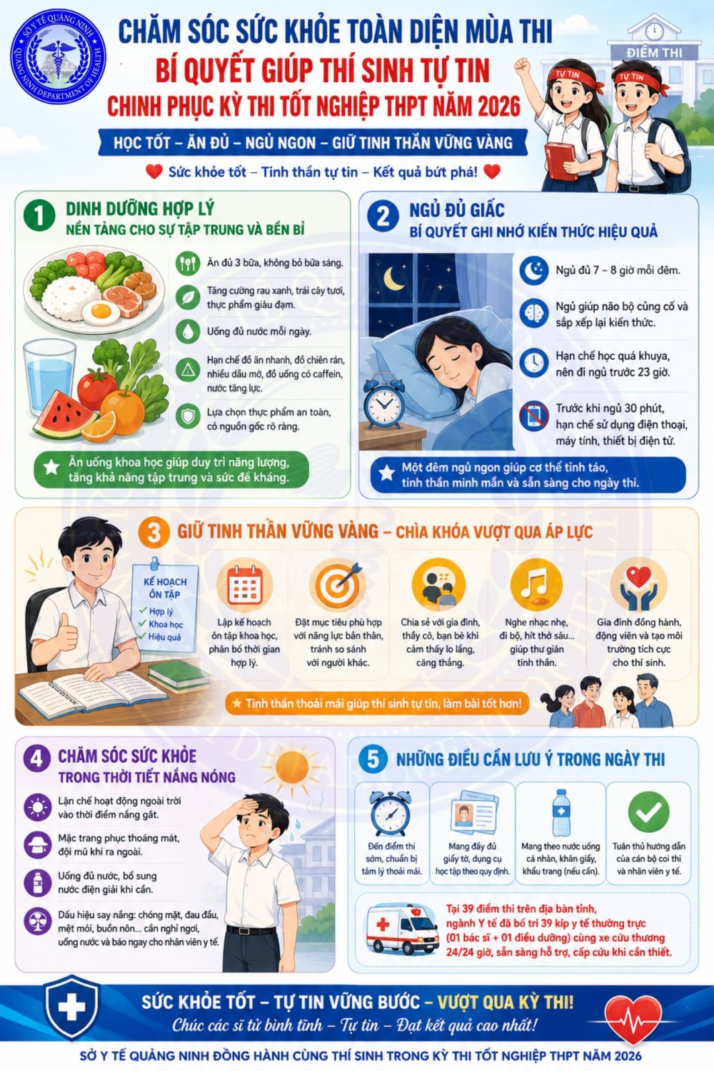 Chăm sóc sức khỏe toàn diện mùa thi: Bí quyết giúp thí sinh tự tin chinh phục kỳ thi tốt nghiệp THPT năm 2026